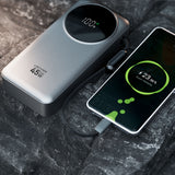 Lenyes PX279D Dijital LED Ekranlı Type-C ve Lightning Kablolu Powerbank 45W 20.000mAh