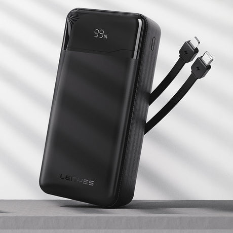 Lenyes PX280D Dijital LED Ekranlı Type-C ve Lightning Kablolu Powerbank 22.5W 20.000mAh