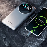 Lenyes PX3004D Dijital LED Ekranlı Lightning Kablolu Powerbank 22.5W 30.000mAh