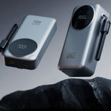 Lenyes PX379D Dijital LED Ekranlı Type-C ve Lightning Kablolu Powerbank 65W 30.000mAh