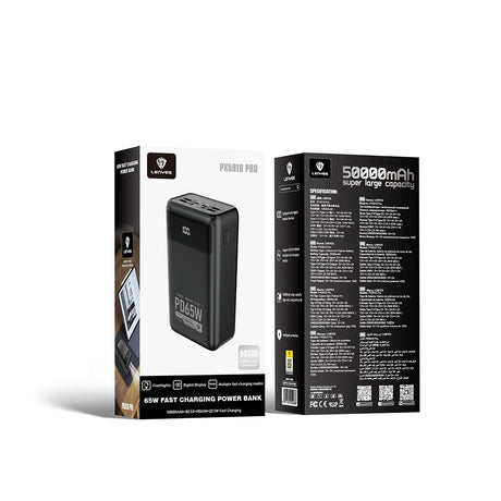 Lenyes PX591D Pro Hızlı Şarj Özellikli Dijital LED Göstergeli Taşınabilir Powerbank 65W 50000mAh