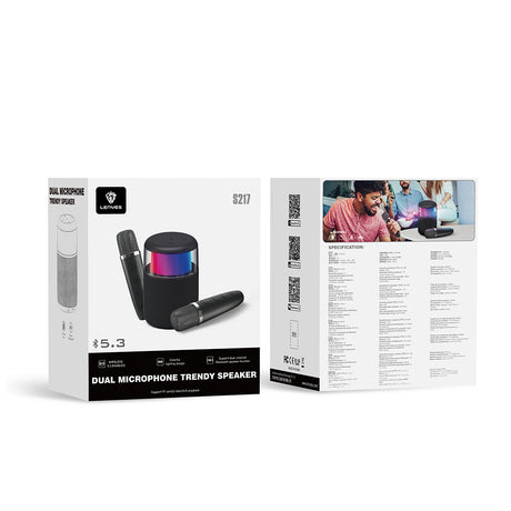 Lenyes S217 RGB Işıklı Karaoke Mikrofonlu Bluetooth Speaker Hoparlör v5.3