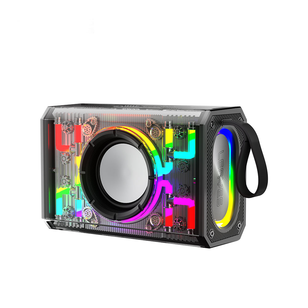 Lenyes S843 RGB Led Işıklı Taşınabilir TWS Bluetooth Hoparlör v5.3 20W