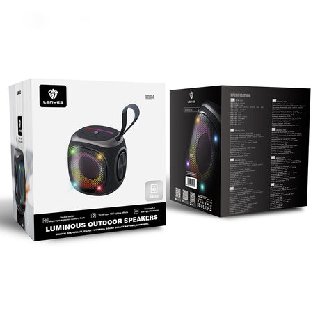 Lenyes S864 RGB Işıklı Taşınabilir TWS Bluetooth Speaker Hoparlör v5.3
