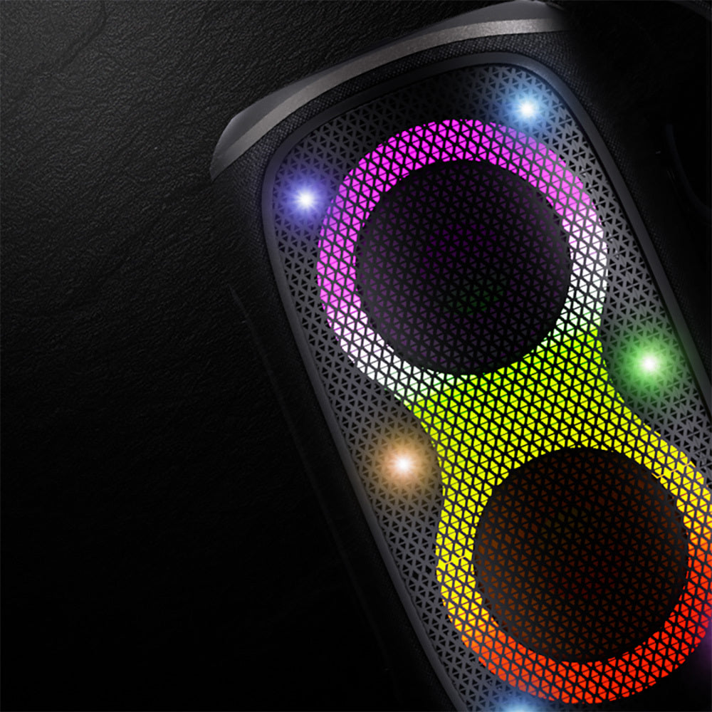 Lenyes S865 Luminous Serisi Su Geçirmez Çoklu Giriş RGB Işıklı TWS Bluetooth Hoparlör v5.3 40W