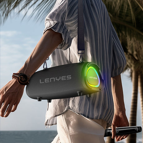Lenyes S872 RGB Işıklı Taşınabilir Çift Mikrofonlu TWS Bluetooth Speaker Hoparlör v5.3
