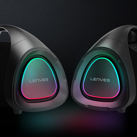Lenyes S873 RGB Işıklı Taşınabilir Kumandalı&Mikrofonlu TWS Bluetooth Speaker Hoparlör v5.3