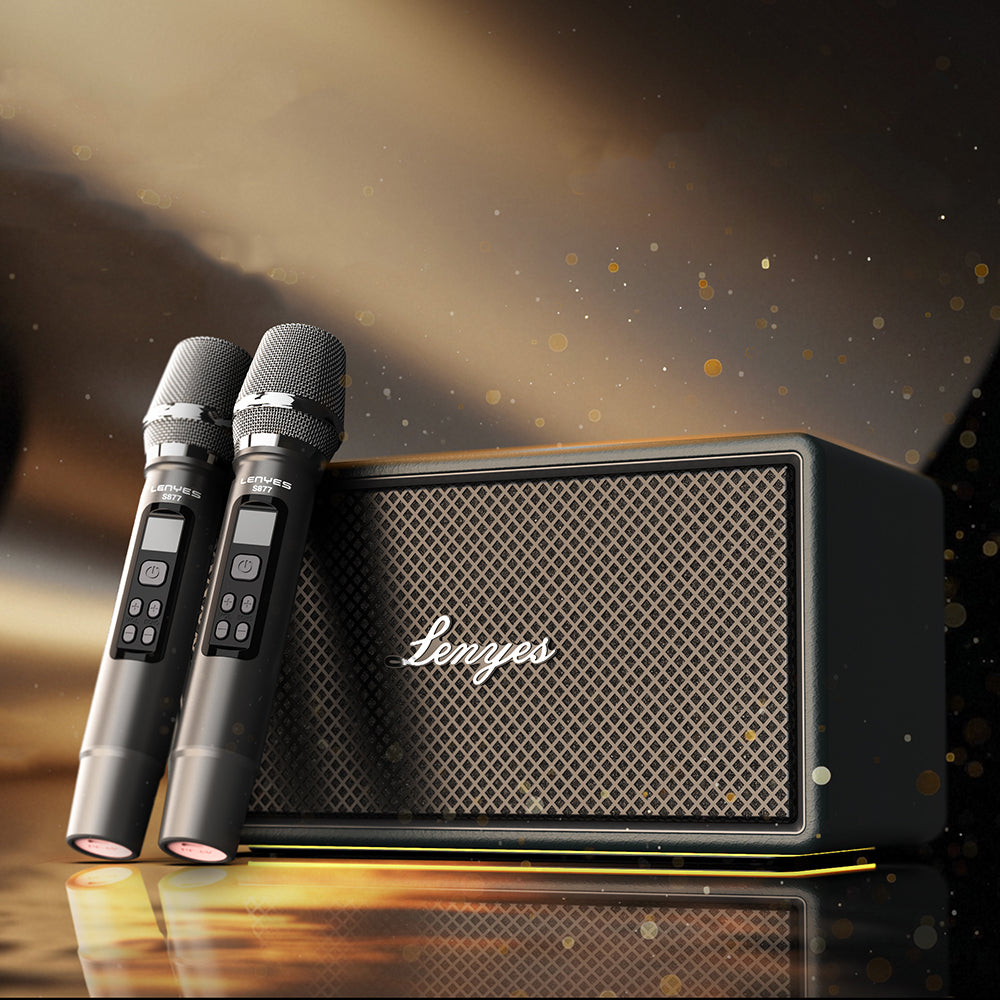 Lenyes S877 Serisi RGB Işıklı Taşınabilir Su Geçirmez Çift Mikrofonlu TWS Bluetooth Hoparlör Speaker v5.3 200W