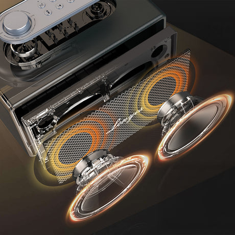 Lenyes S877 Serisi RGB Işıklı Taşınabilir Su Geçirmez Çift Mikrofonlu TWS Bluetooth Hoparlör Speaker v5.3 200W