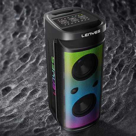 Lenyes S882 Su Geçirmez Mikrofonlu Çoklu Giriş RGB Işıklı TWS Karaoke FM Bluetooth Hoparlör v5.3 200W