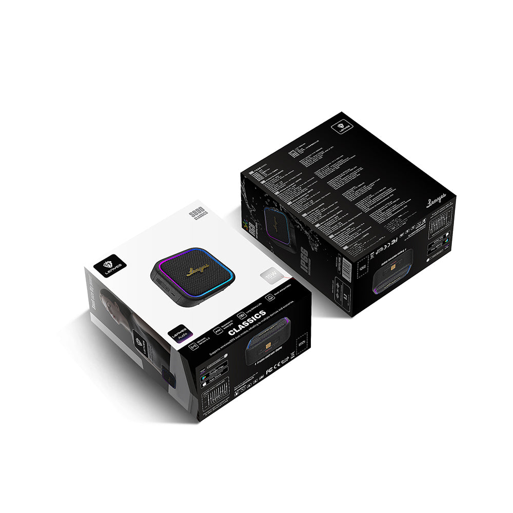 Lenyes S890 Su Geçirmez Özellikli RGB Işıklı Askılı Mini OTG-TWS Bluetooth Hoparlör v5.3