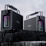 Lenyes Titan 2 Serisi RGB Işıklı Çİft Mikrofonlu Taşınabilir TWS Bluetooth Speaker Hoparlör v5.3 5000mAh