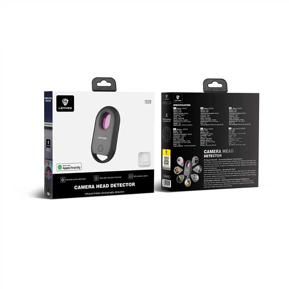 Lenyes TX20 Find My Destekli Anti-Loss Konum Takipli Gizli Kamera Dedektörü ve Alarm Cihazı