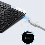 Lenyes WK106 Sessiz Tuş Tasarımlı Entegre Stand Bölmeli Çift Bluetooth Bağlantılı 2.4G Kablosuz Klavye