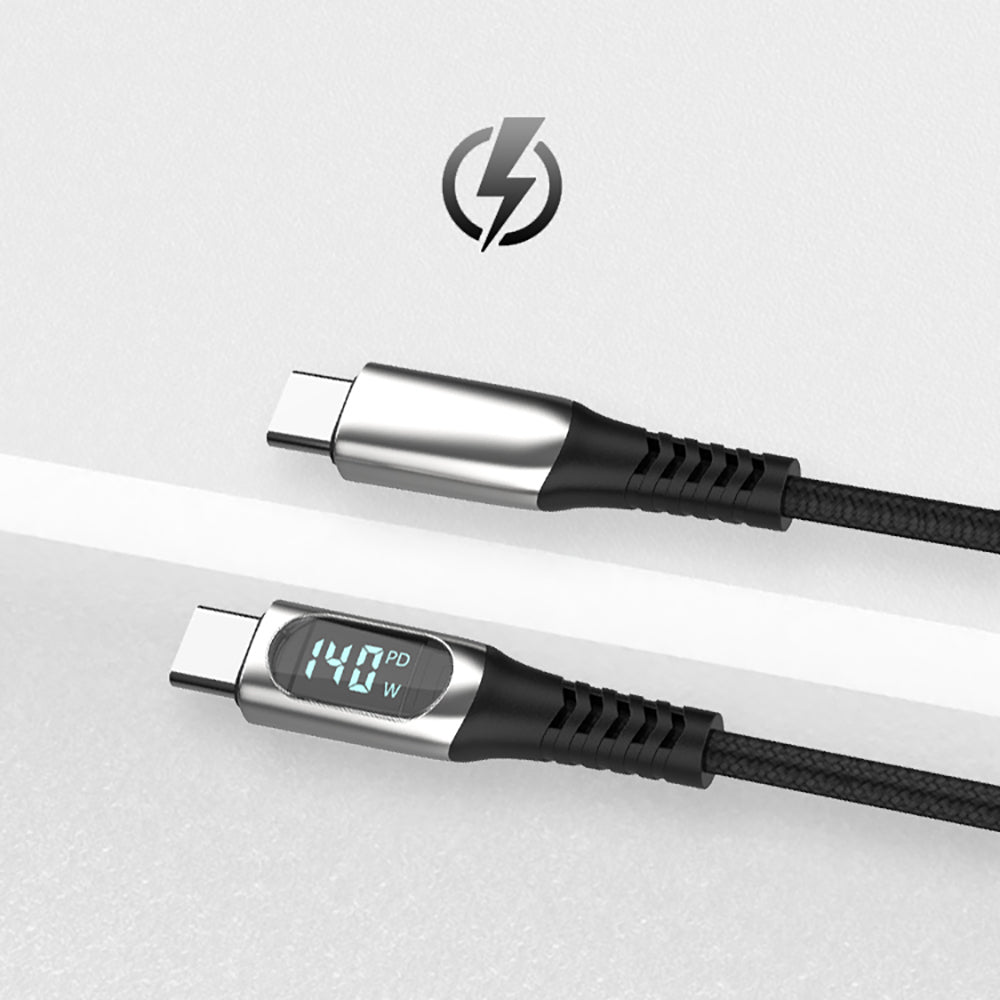 Micflip A08 Type-C to Type-C Dijital LED Göstergeli Data ve Şarj Kablosu 140W 1M