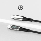 Micflip A08 Type-C to Type-C Dijital LED Göstergeli Data ve Şarj Kablosu 140W 1M