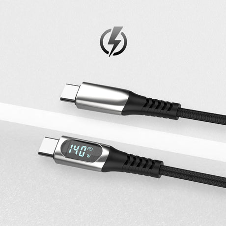 Micflip A08 Type-C to Type-C Dijital LED Göstergeli Data ve Şarj Kablosu 140W 1M