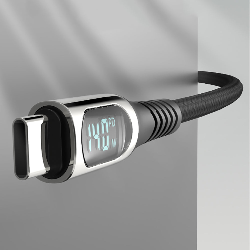 Micflip A08 Type-C to Type-C Dijital LED Göstergeli Data ve Şarj Kablosu 140W 1M