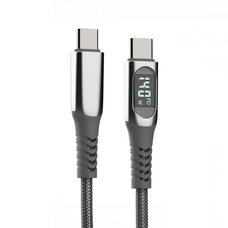 Micflip A08 Type-C to Type-C Dijital LED Göstergeli Data ve Şarj Kablosu 140W 1M