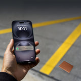 Micflip K02 iOS Cihazlar İçin FindMy Özellikli Pasaport Kart ve Sim Bölmeli Mikrofiber Kablosuz ve Pin Şarj Özellikli Deri Cüzdan