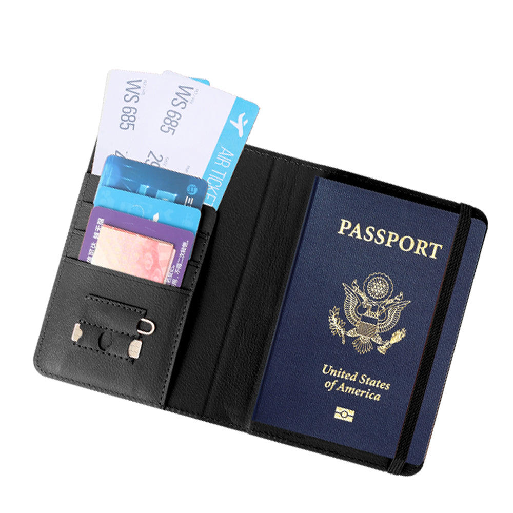 Micflip K02 iOS Cihazlar İçin FindMy Özellikli Pasaport Kart ve Sim Bölmeli Mikrofiber Kablosuz ve Pin Şarj Özellikli Deri Cüzdan
