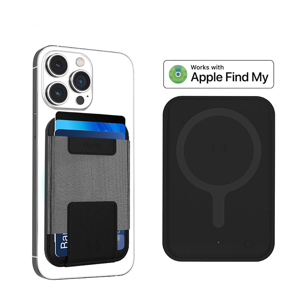 Micflip P065 Ultra İnce Tasarım iOS Cihazlara Özel Kablosuz ve Pin Şarj Özellikli FindMy Destekli Magnetik Standlı Kartlık