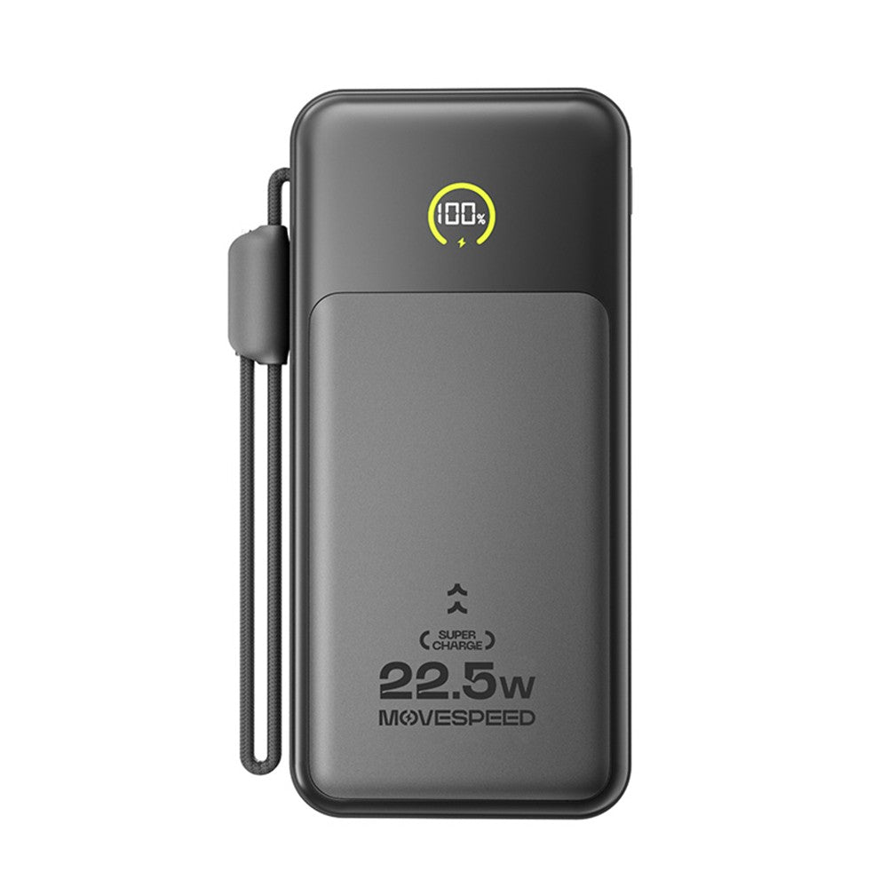 Movespeed MSP19 Dijital LED Göstergeli Type-C Kablolu Powerbank 22.5W 10.000mAh