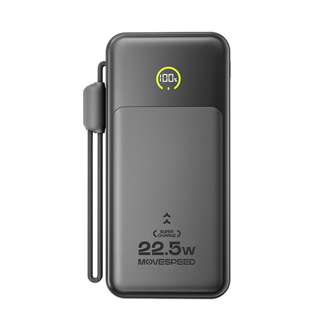Movespeed MSP19 Dijital LED Göstergeli Type-C Kablolu Powerbank 22.5W 10.000mAh
