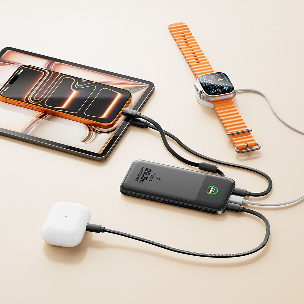 Movespeed MSP19 Dijital LED Göstergeli Type-C Kablolu Powerbank 22.5W 10.000mAh