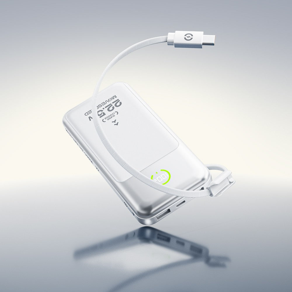 Movespeed MSP19 Dijital LED Göstergeli Type-C Kablolu Powerbank 22.5W 10.000mAh