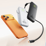 Movespeed MSP19 Dijital LED Göstergeli Type-C Kablolu Powerbank 22.5W 10.000mAh