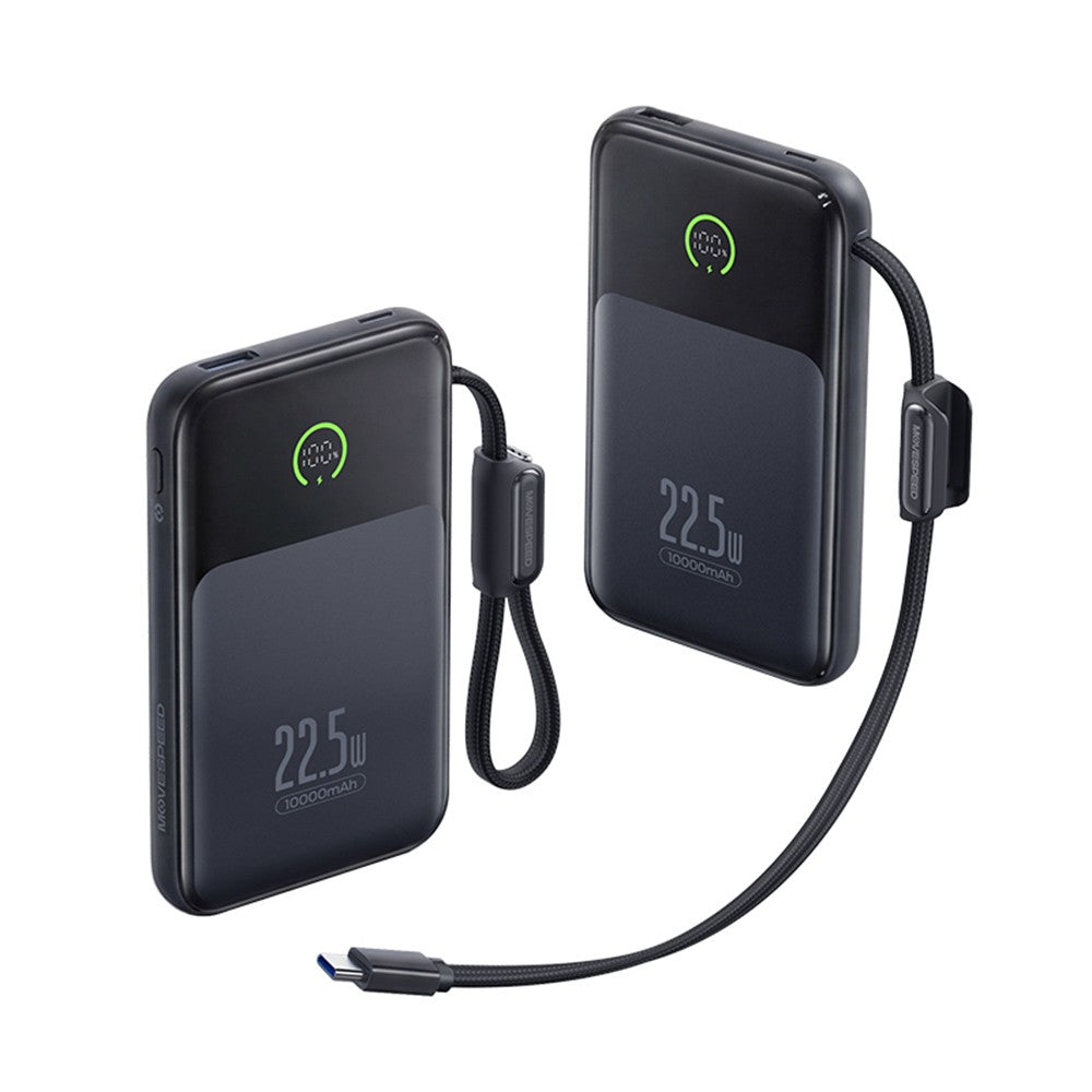 Movespeed MSP19 Pro Dijital LED Göstergeli Type-C Kablolu Powerbank 22.5W 10.000mAh