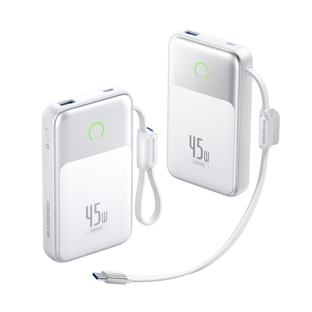 Movespeed MSP20 Pro Dijital LED Göstergeli Type-C Kablolu Powerbank 45W 20.000mAh