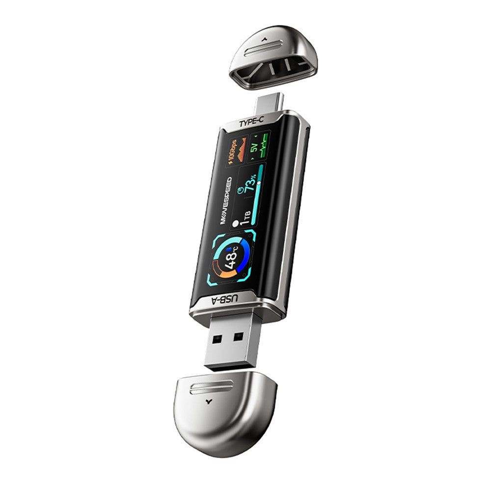 Movespeed MSSU10 LCD Ekranlı 4K ProRes Dual USB-A+Type-C Bağlantılı PSSD Flash Disk 128GB 10Gbps