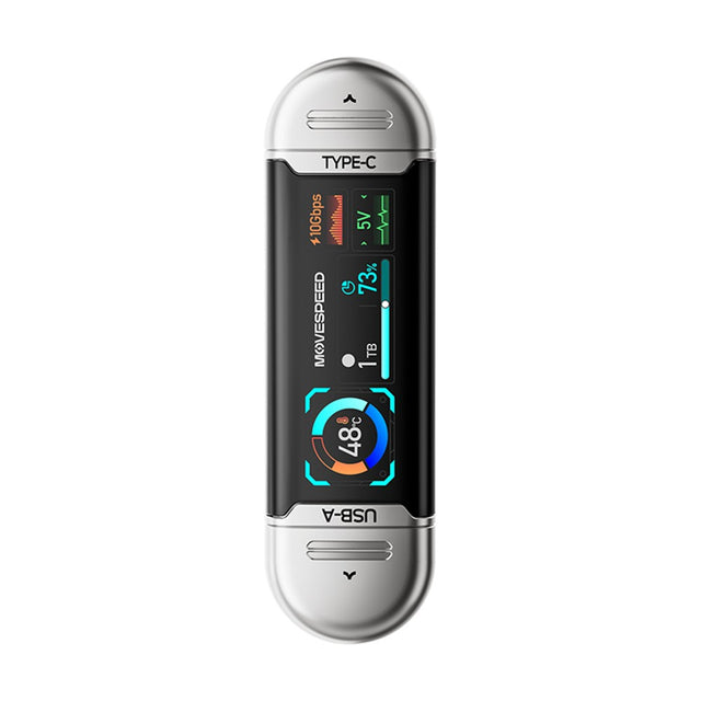 Movespeed MSSU10 LCD Ekranlı 4K ProRes Dual USB-A+Type-C Bağlantılı PSSD Flash Disk 128GB 10Gbps