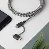 Native Union Belt Serisi 3in1 USB-A to Type-C - Lightning - Micro Şarj Kablosu 2M