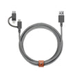 Native Union Belt Serisi 3in1 USB-A to Type-C - Lightning - Micro Şarj Kablosu 2M