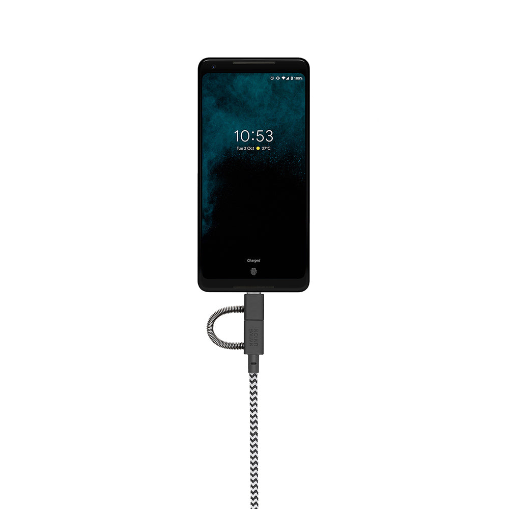 Native Union Belt Serisi 3in1 USB-A to Type-C - Lightning - Micro Şarj Kablosu 2M