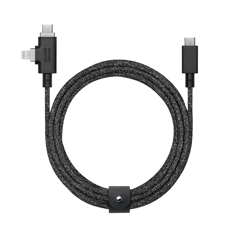 Native Union Belt Serisi Duo Pro Type-C to Type-C - Lightning Şarj Kablosu 240W 2.4M