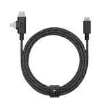 Native Union Belt Serisi Duo Pro Type-C to Type-C - Lightning Şarj Kablosu 240W 2.4M