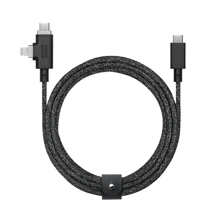 Native Union Belt Serisi Duo Pro Type-C to Type-C - Lightning Şarj Kablosu 240W 2.4M