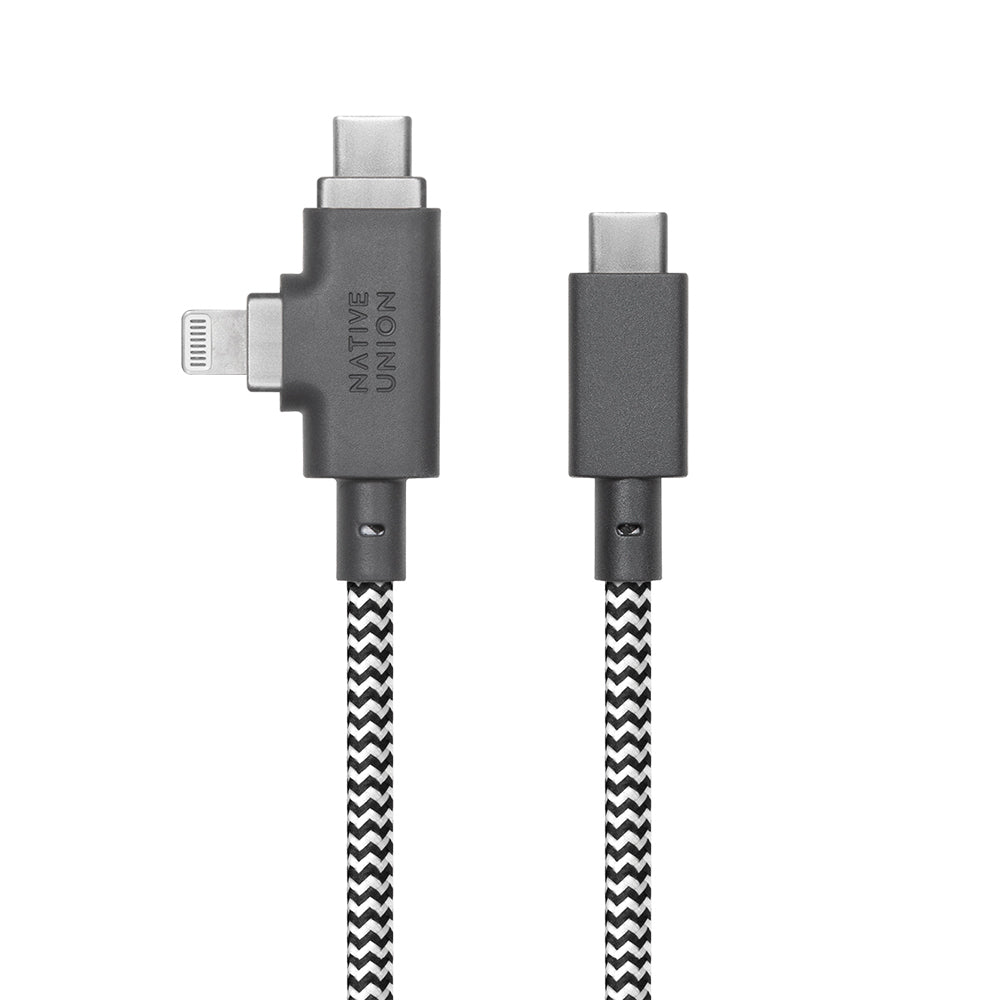 Native Union Belt Serisi Duo Pro Type-C to Type-C - Lightning Şarj Kablosu 240W 2.4M