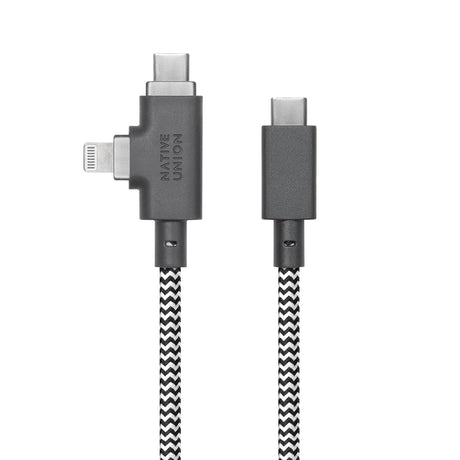 Native Union Belt Serisi Duo Pro Type-C to Type-C - Lightning Şarj Kablosu 240W 2.4M