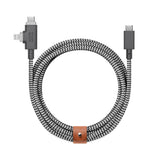Native Union Belt Serisi Duo Pro Type-C to Type-C - Lightning Şarj Kablosu 240W 2.4M