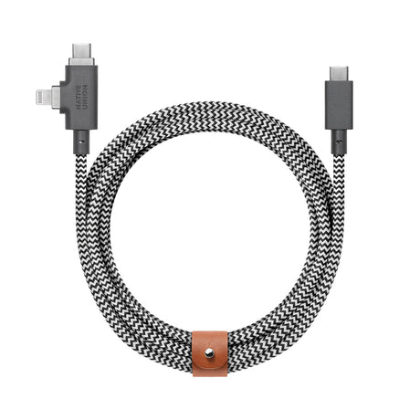 Native Union Belt Serisi Duo Pro Type-C to Type-C - Lightning Şarj Kablosu 240W 2.4M