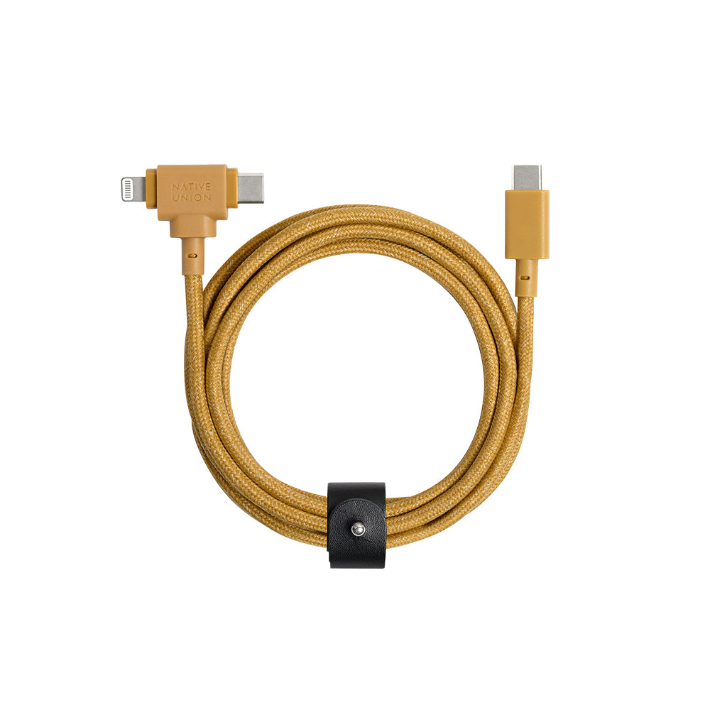 Native Union Belt Serisi Duo Type-C to Type-C - Lightning Şarj Kablosu 60W 1.5M