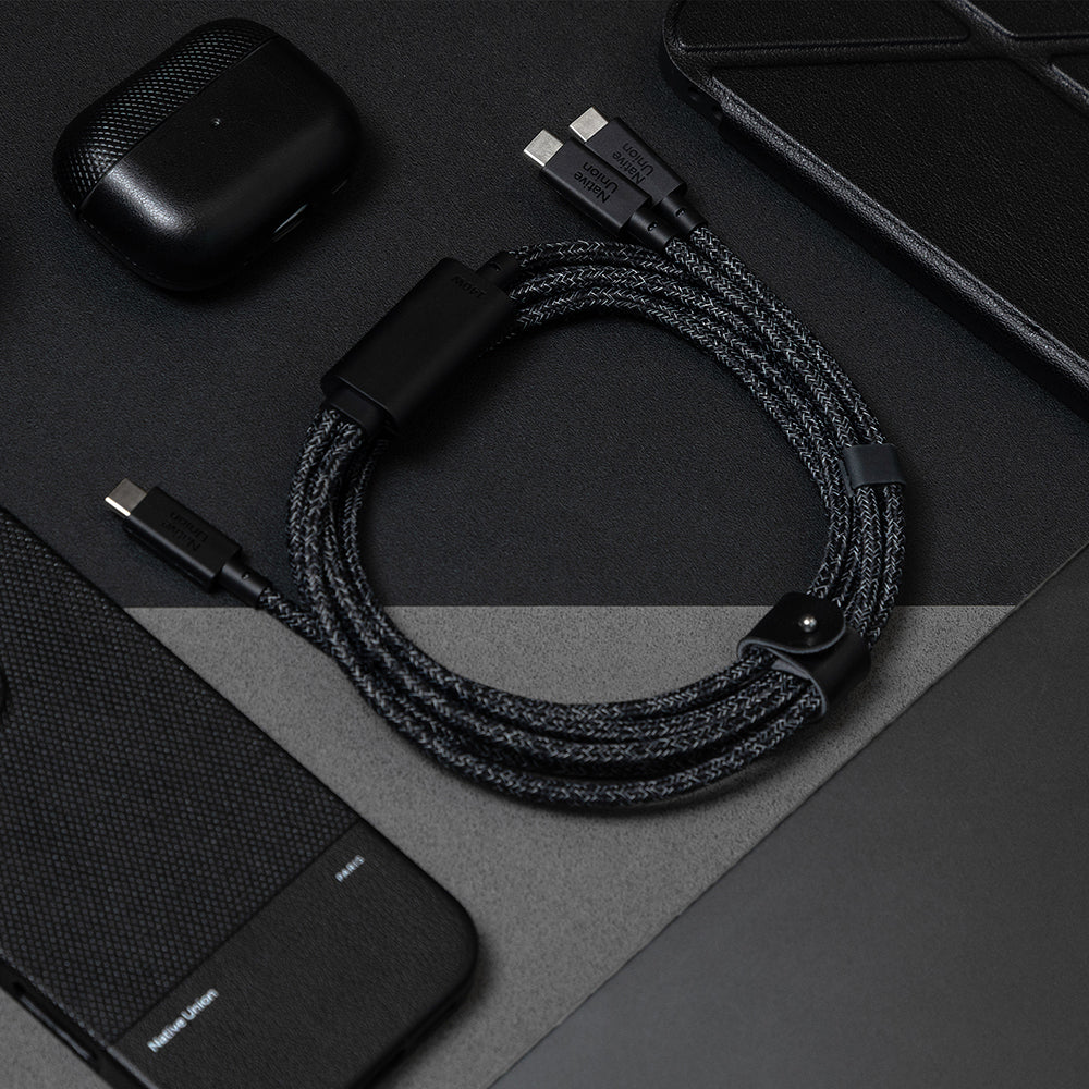 Native Union Belt Serisi PD 2in1 Type-C To Type-C Hızlı Şarj Özellikli Şarj ve Data Kablosu 140W 2M