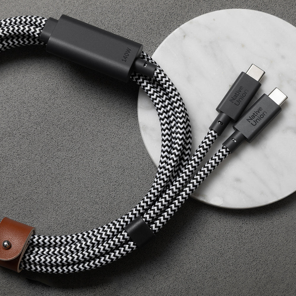Native Union Belt Serisi PD 2in1 Type-C To Type-C Hızlı Şarj Özellikli Şarj ve Data Kablosu 140W 2M