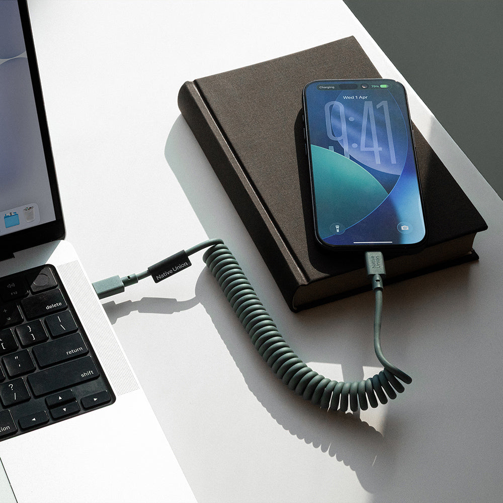 Native Union POP Serisi Type-C to Type-C Spiralli Şarj Kablosu 60W 1.2M