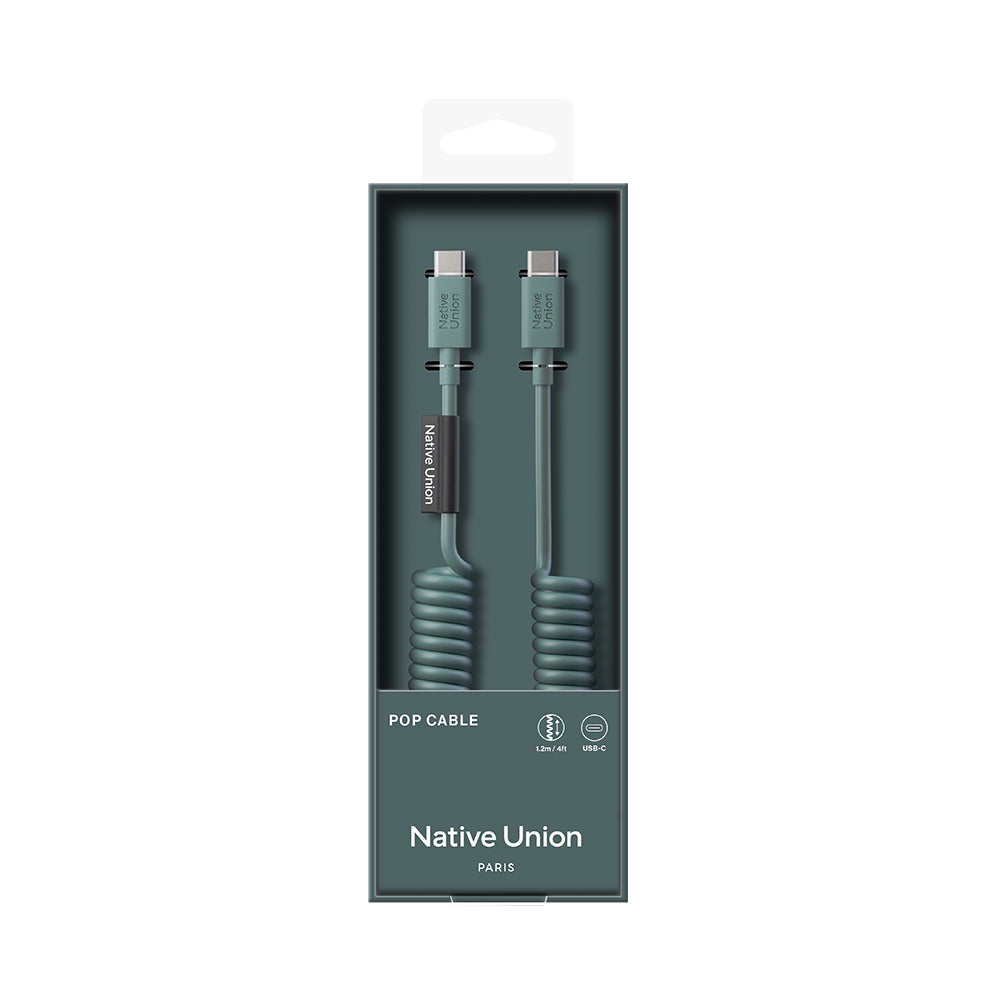 Native Union POP Serisi Type-C to Type-C Spiralli Şarj Kablosu 60W 1.2M